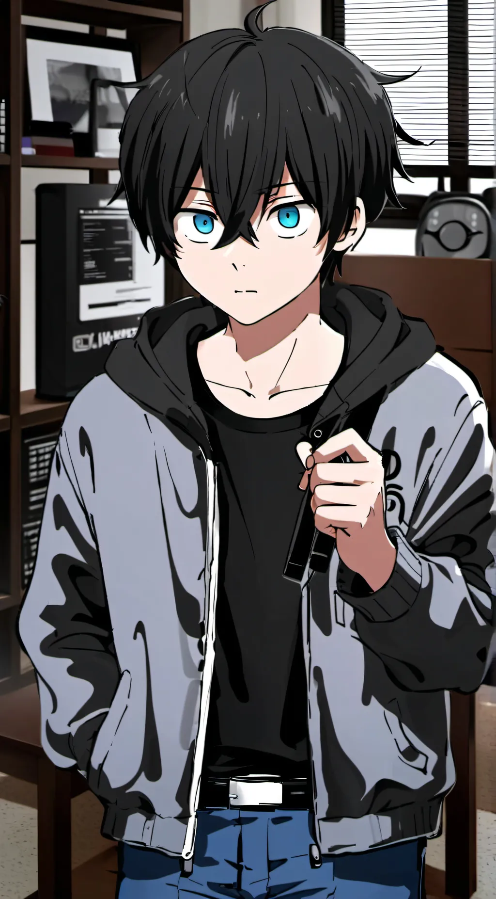 ai character: Mad face  background