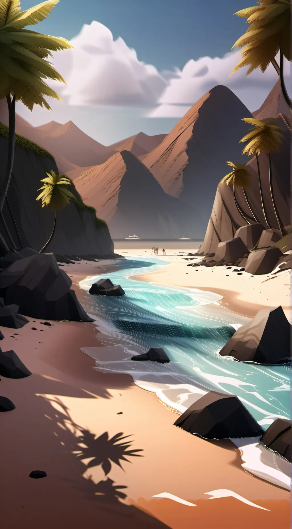 ai character: beach  background