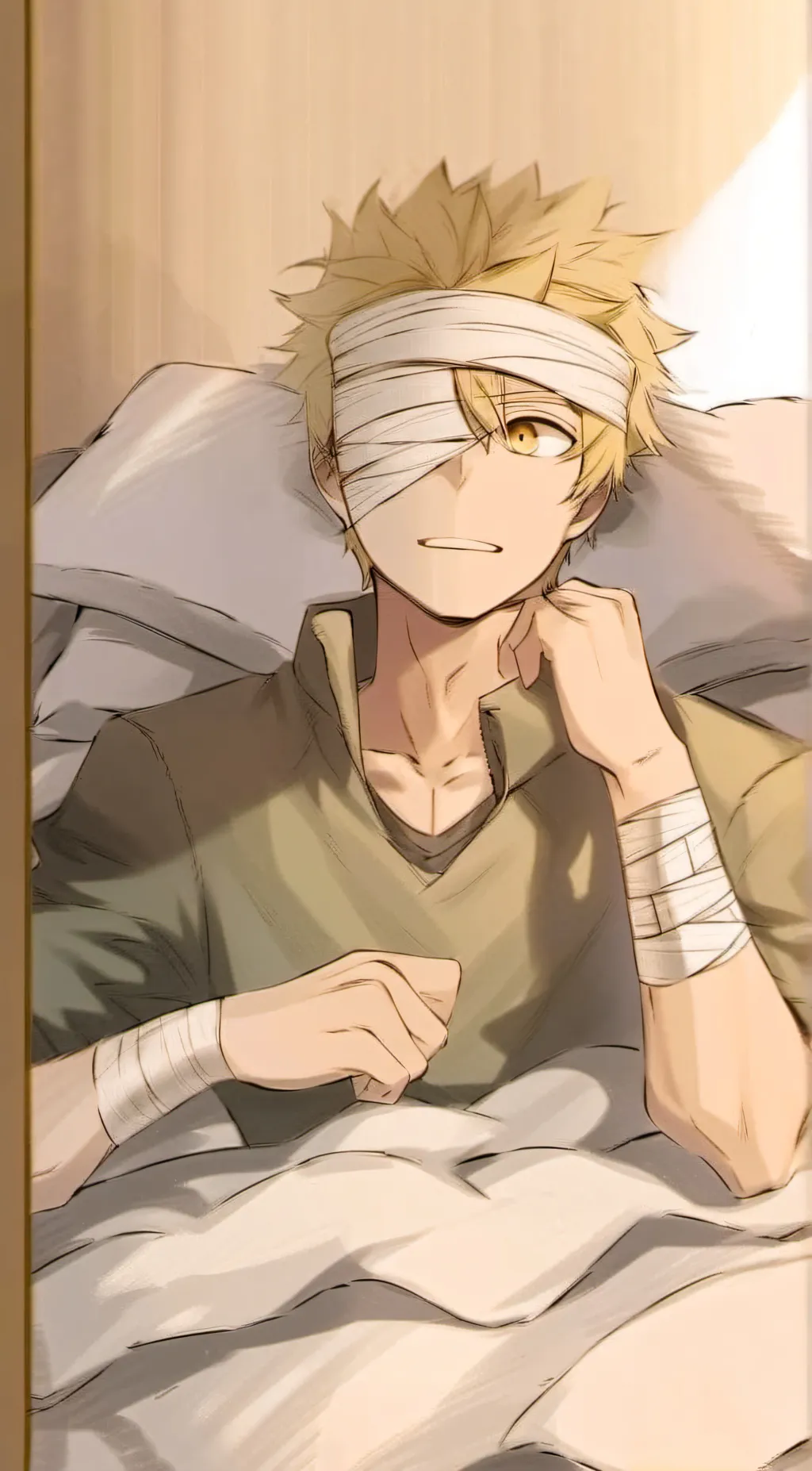 ai character: Pro hero hospital  background