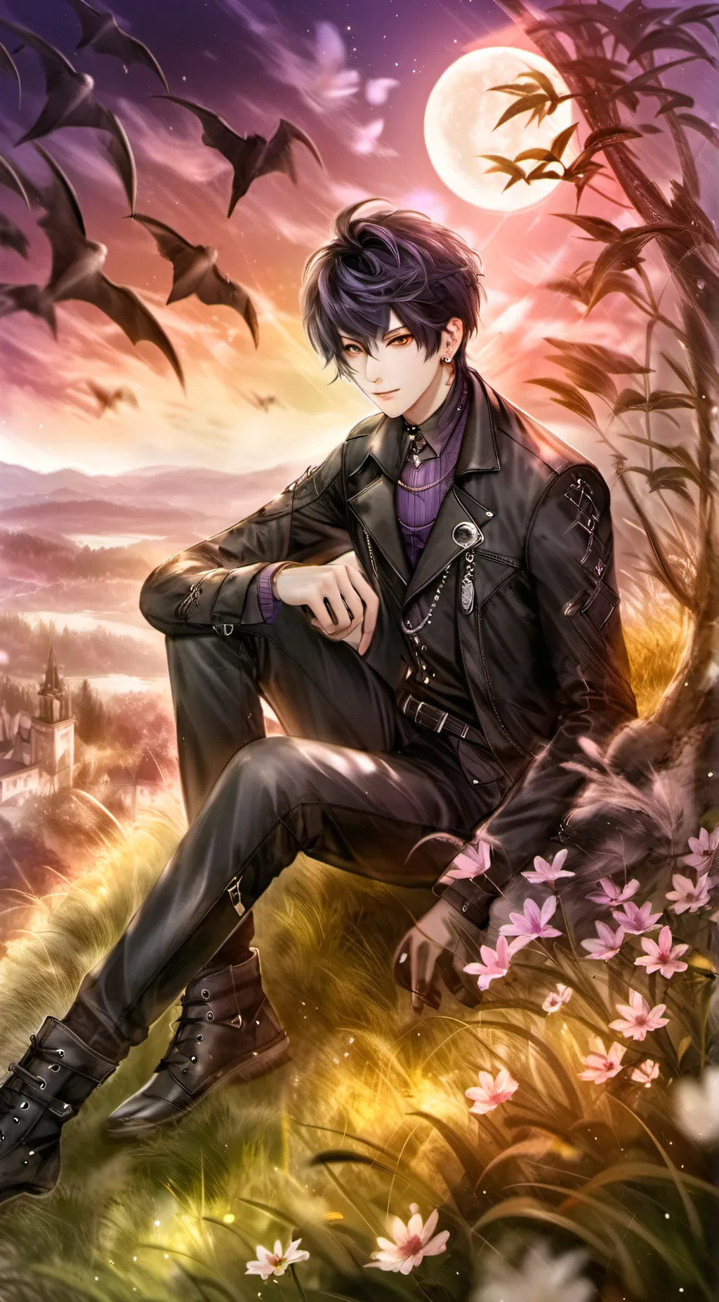 ai character: Moon~} background