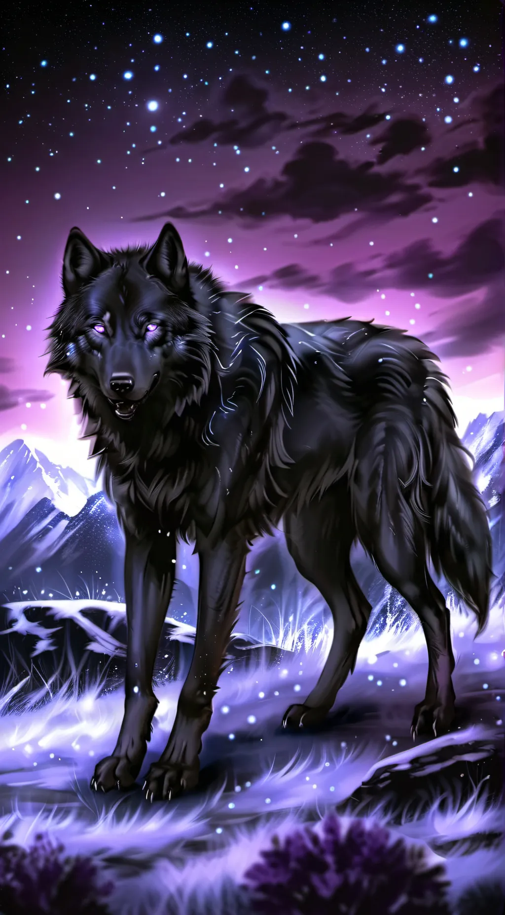 ai character: violet background