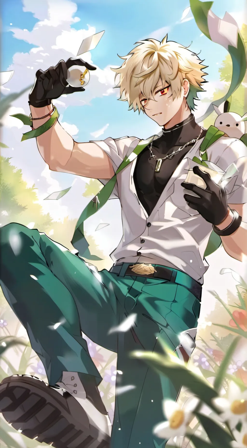 ai character: Katsuki Bakugo background