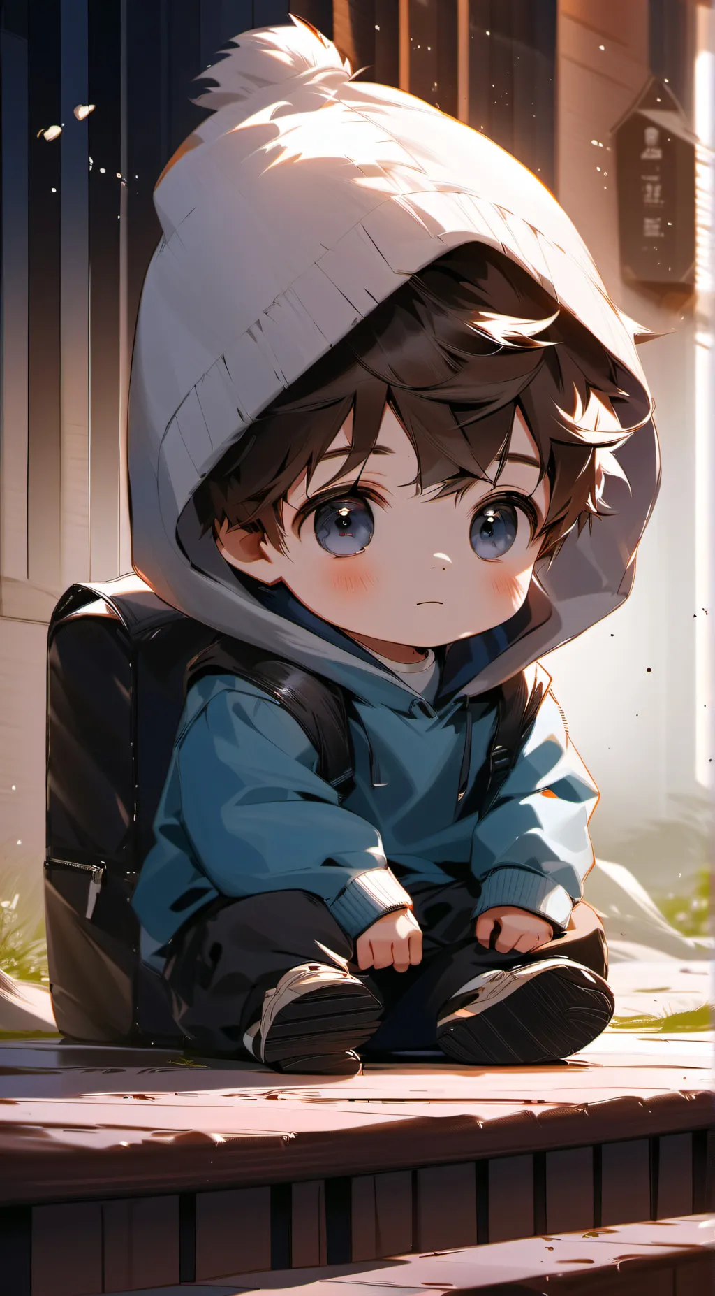 ai character: A baby  background