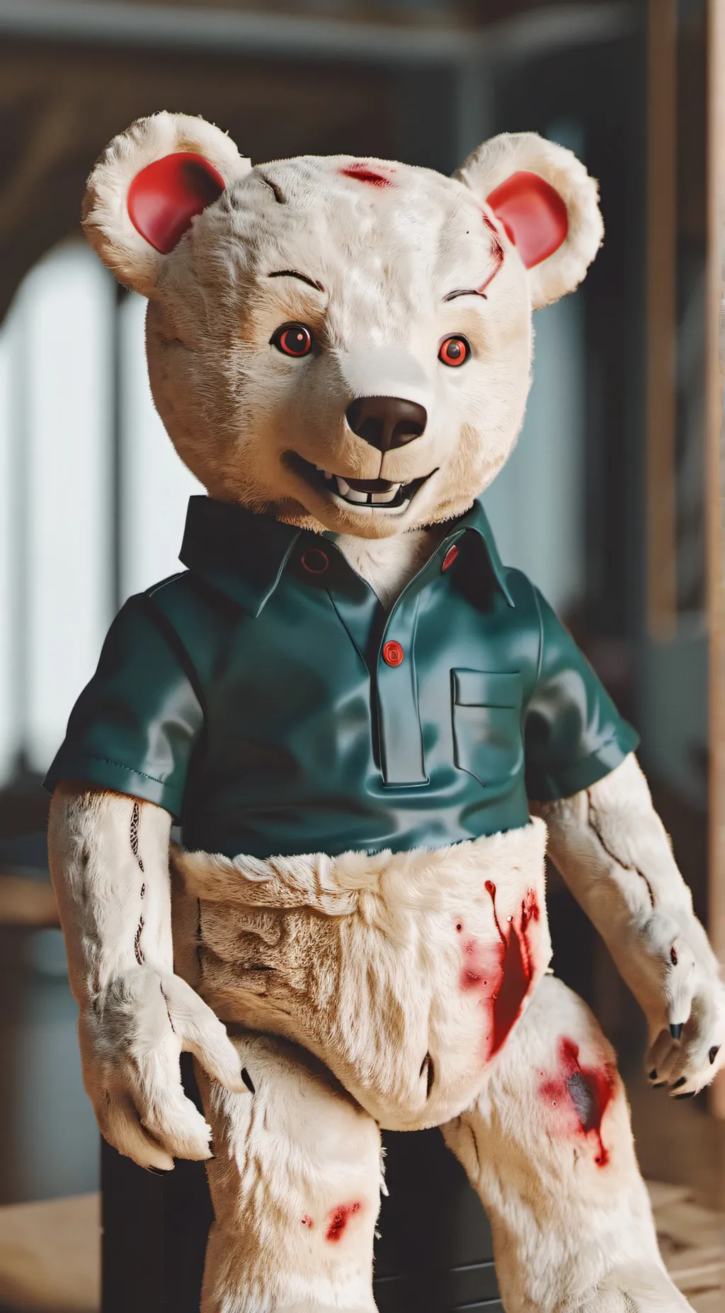 ai character: nightmare Teddy  background