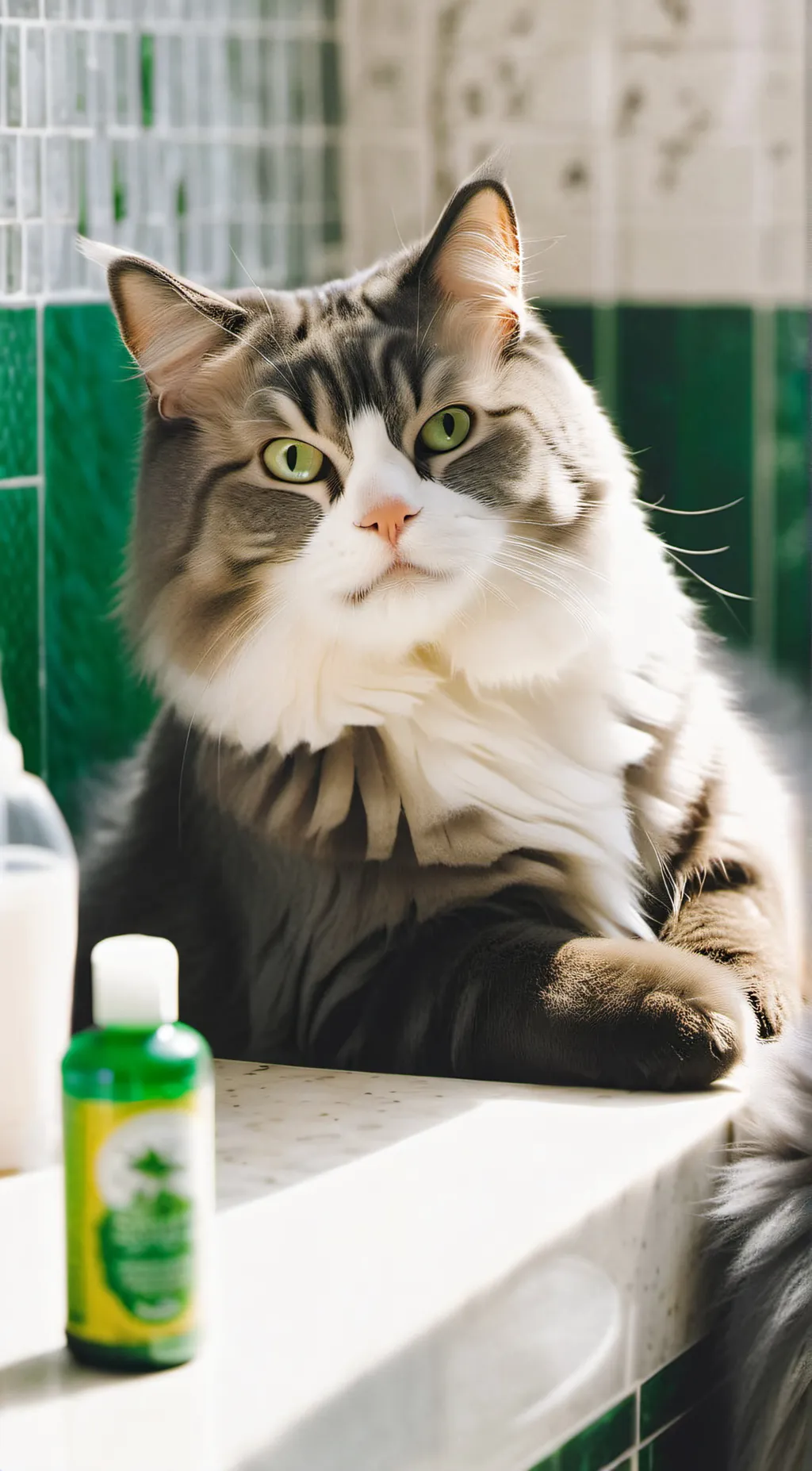 ai character: Swallowed shampoo  background