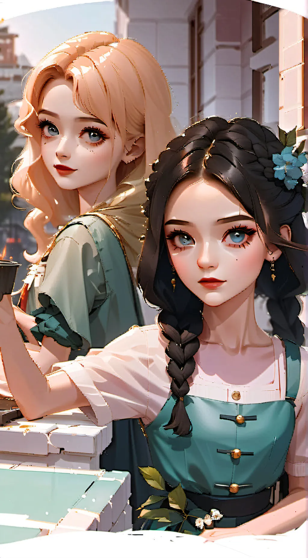 ai character: alexa and sophia background