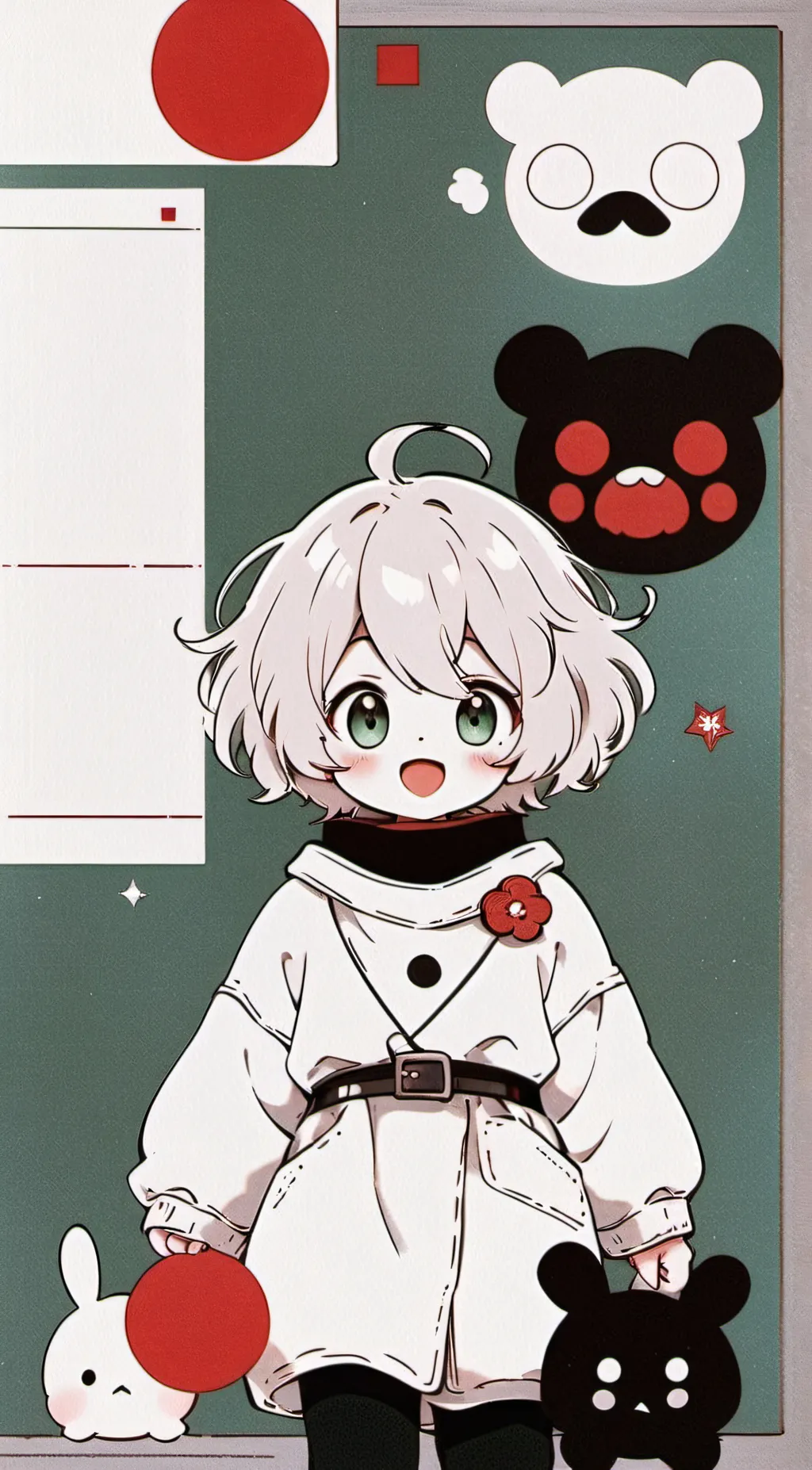 ai character: Emerald kawaii background