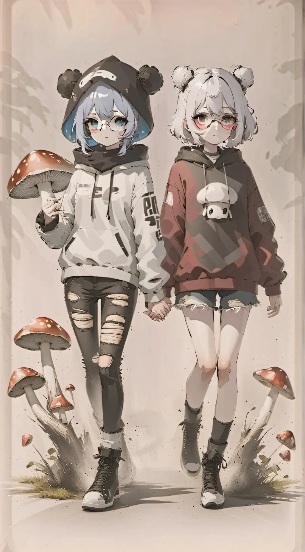 ai character: Bear and Aqua (u) background