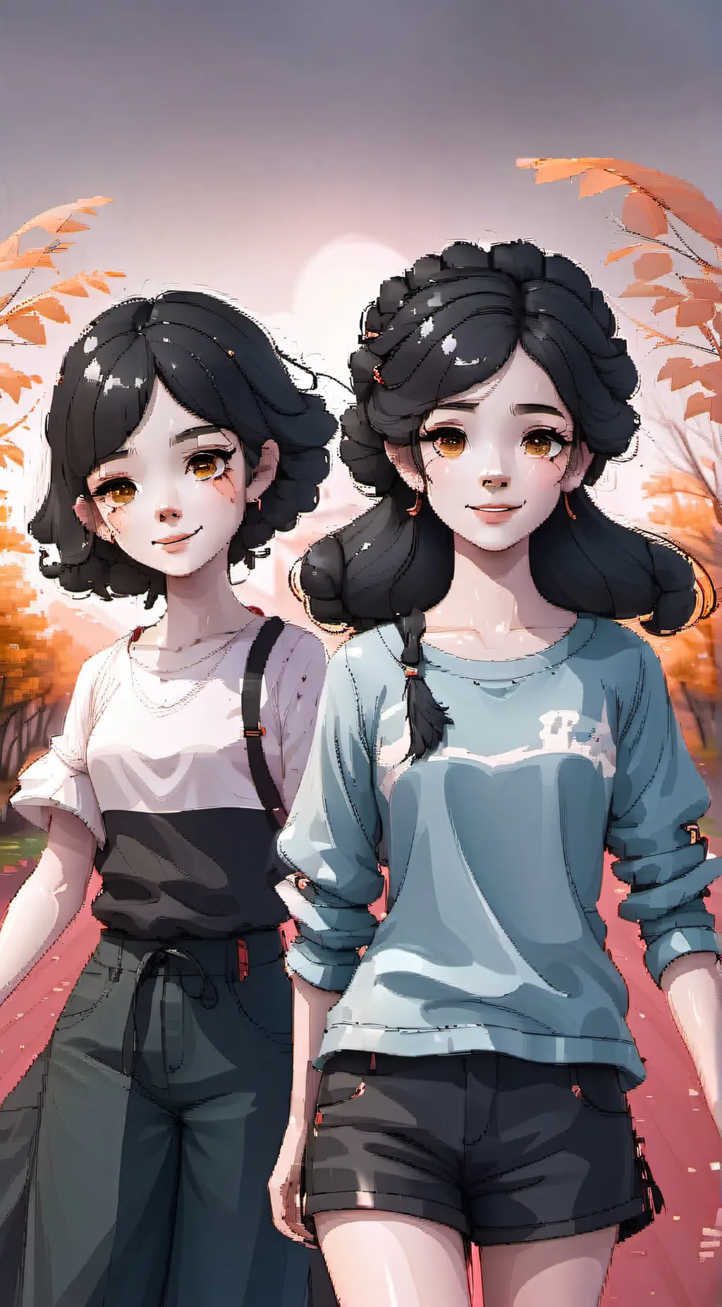 ai character: lily and till background