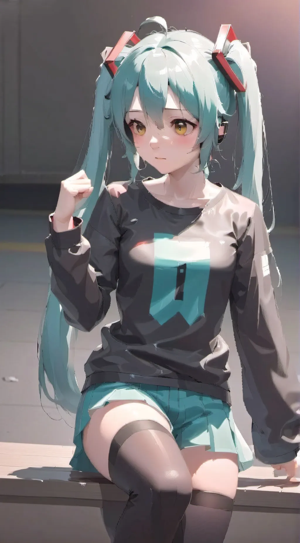 ai character: Miku hatsune background