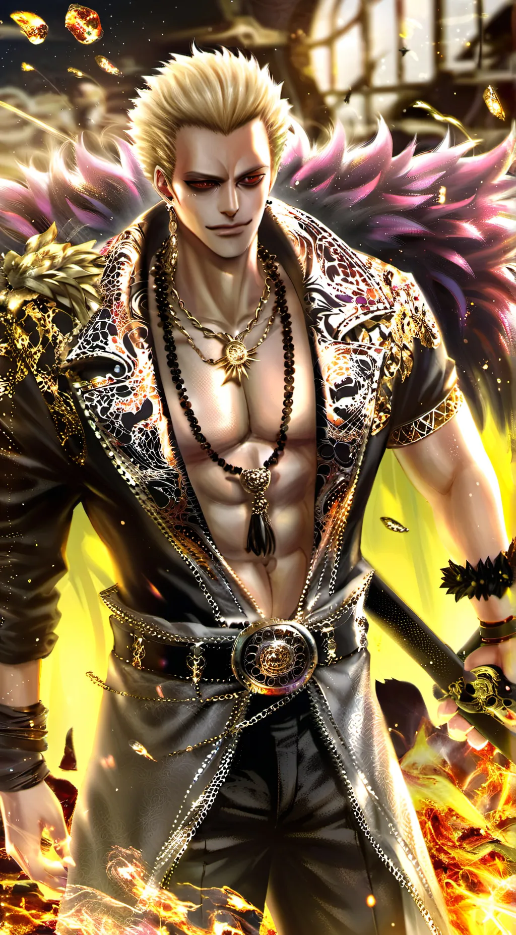 ai character: doflamingo  background