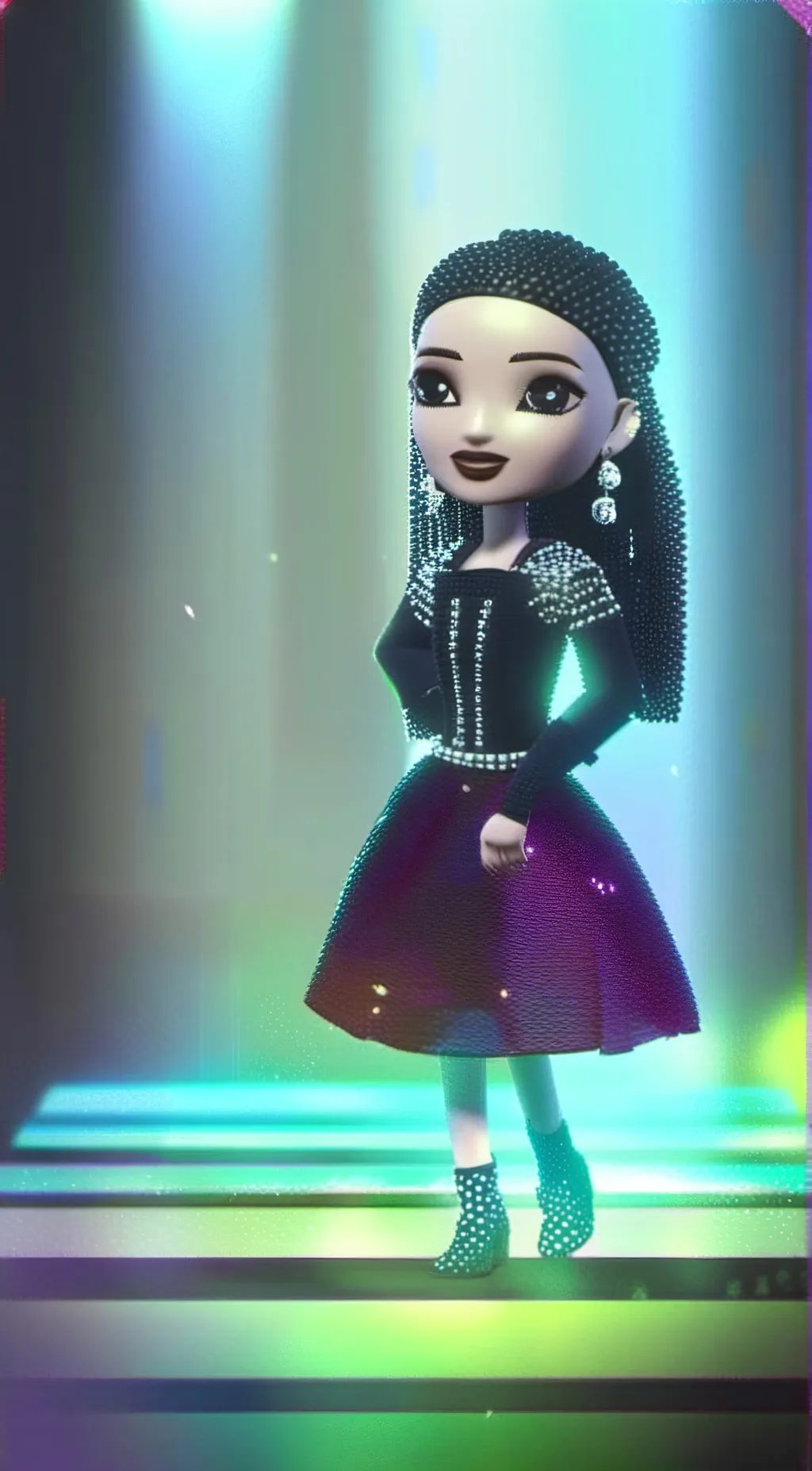 ai character: Glitch crown background