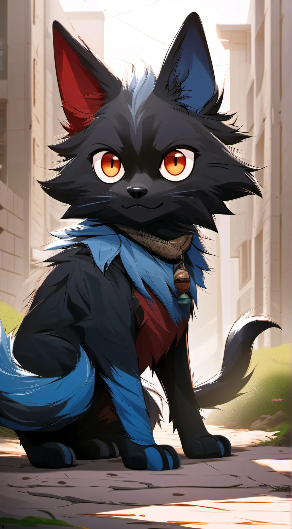 ai character: flamey the cat  background