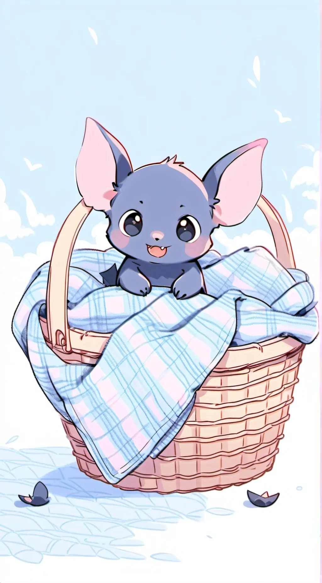 ai character: baby bat background