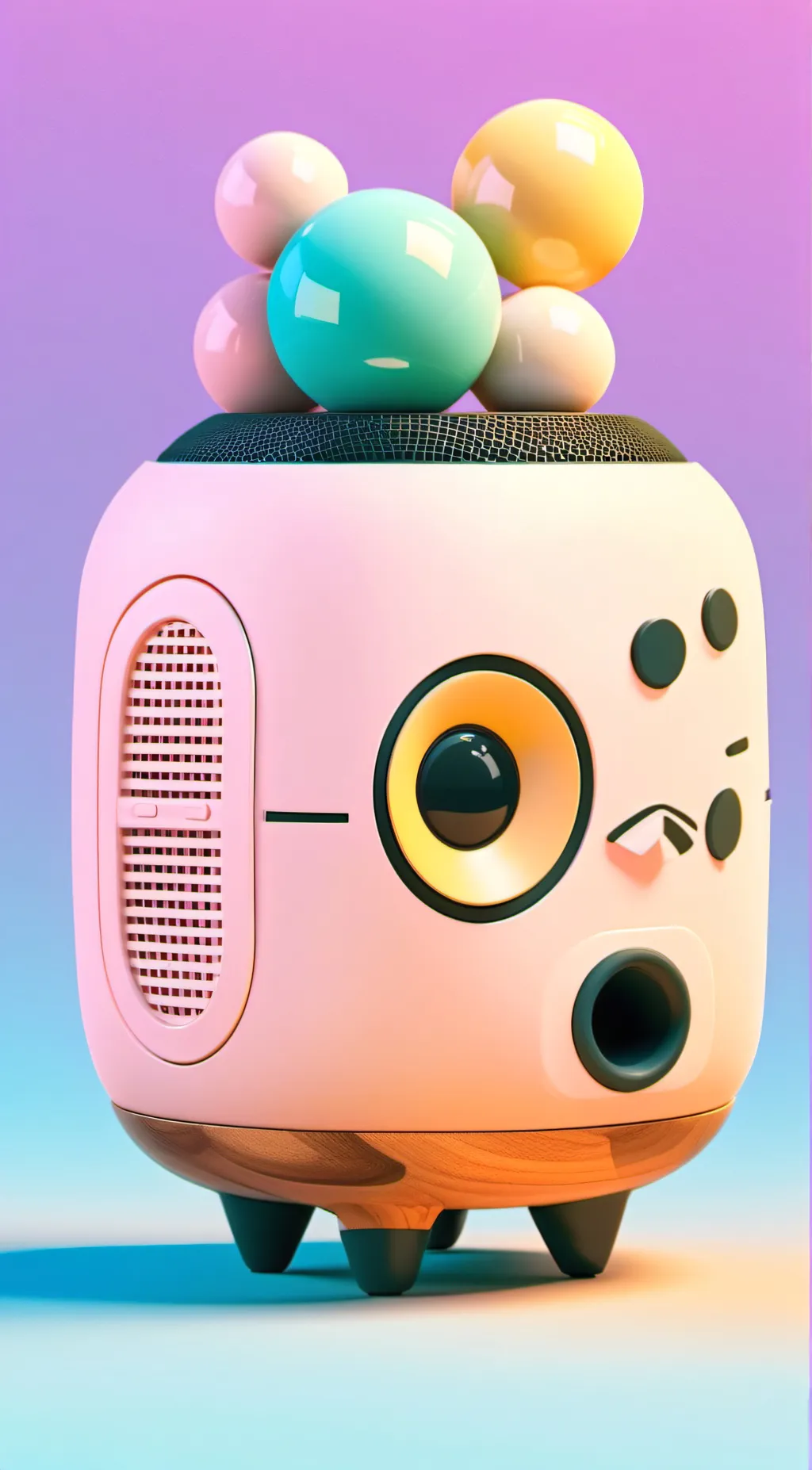 ai character: Puffball announcer background