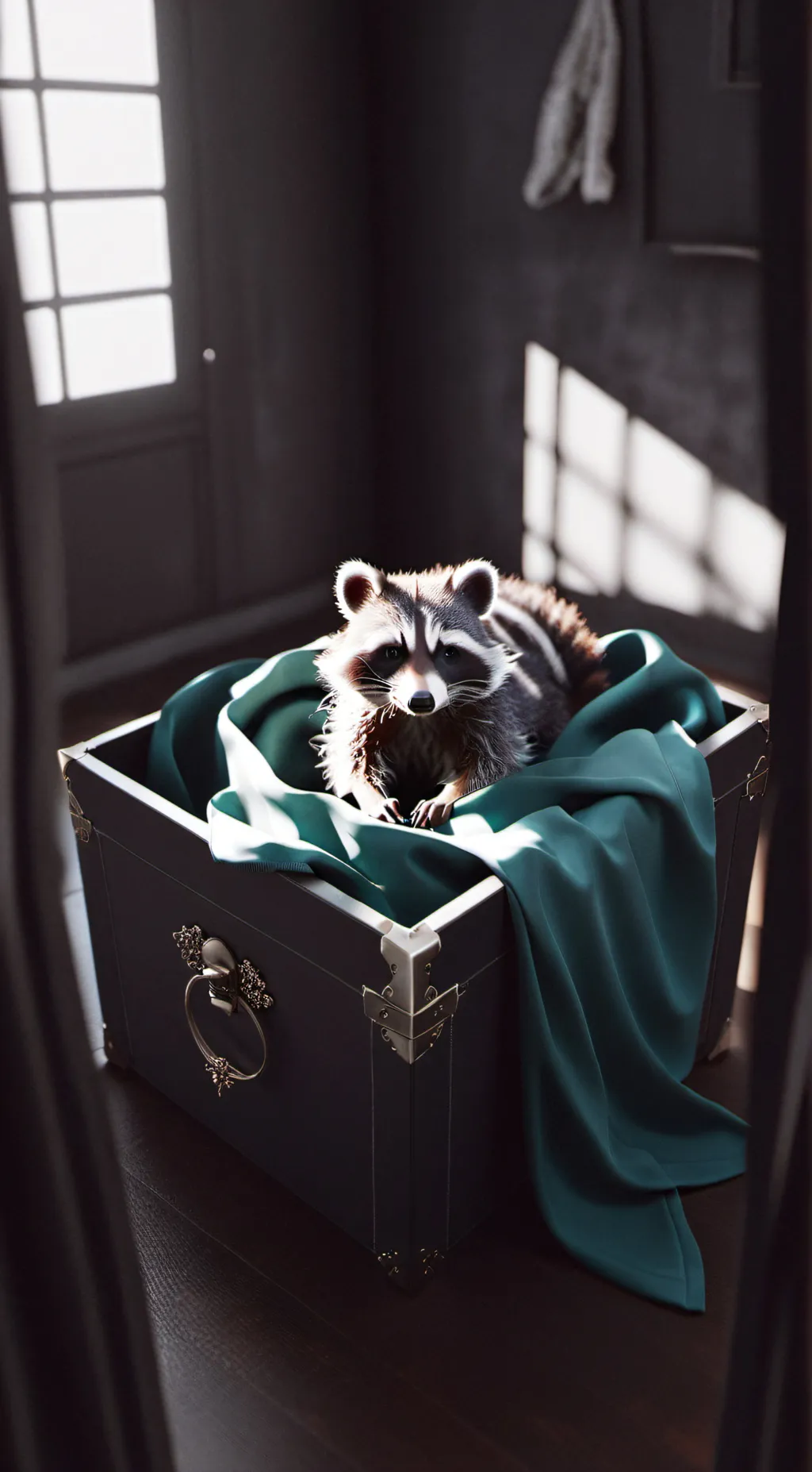 ai character: racoon background