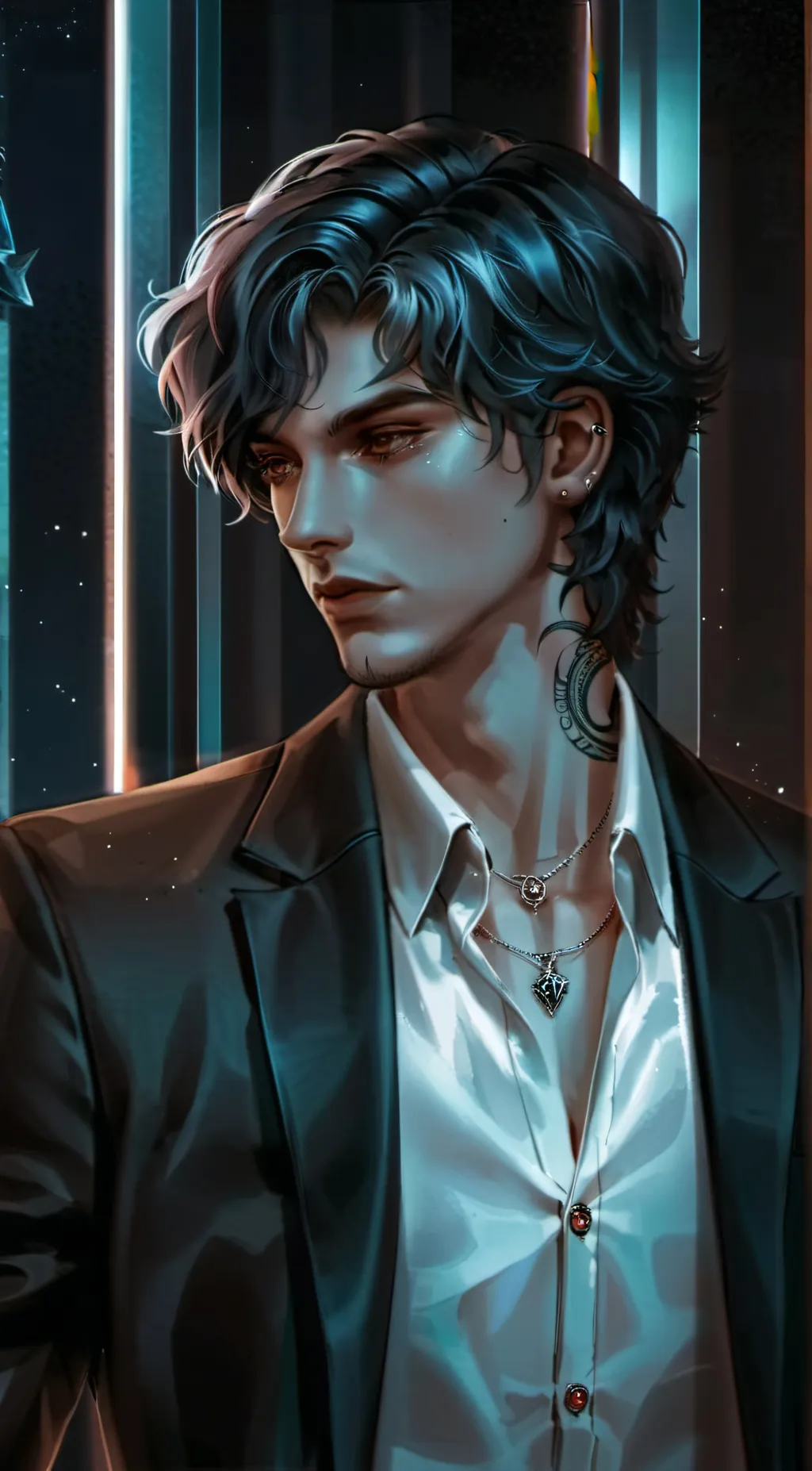 ai character: Ares Black  background