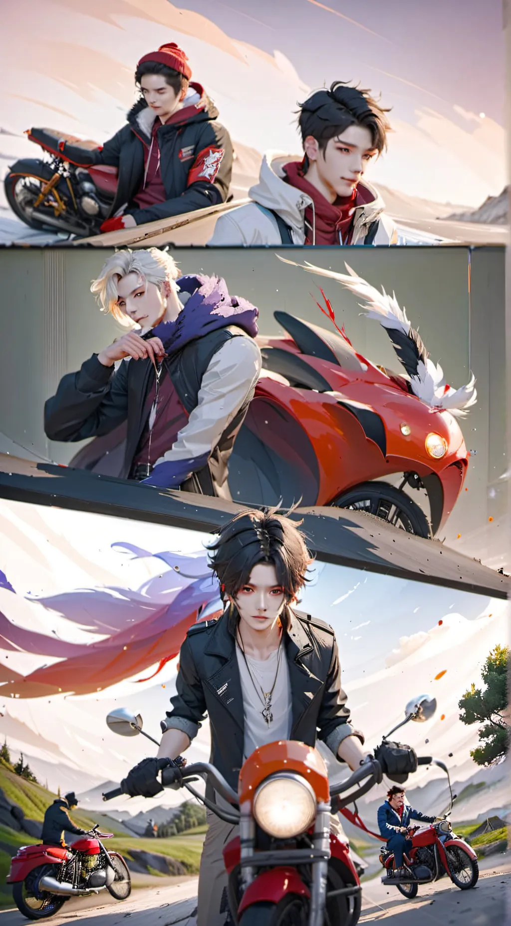 ai character: motorcycle friends background