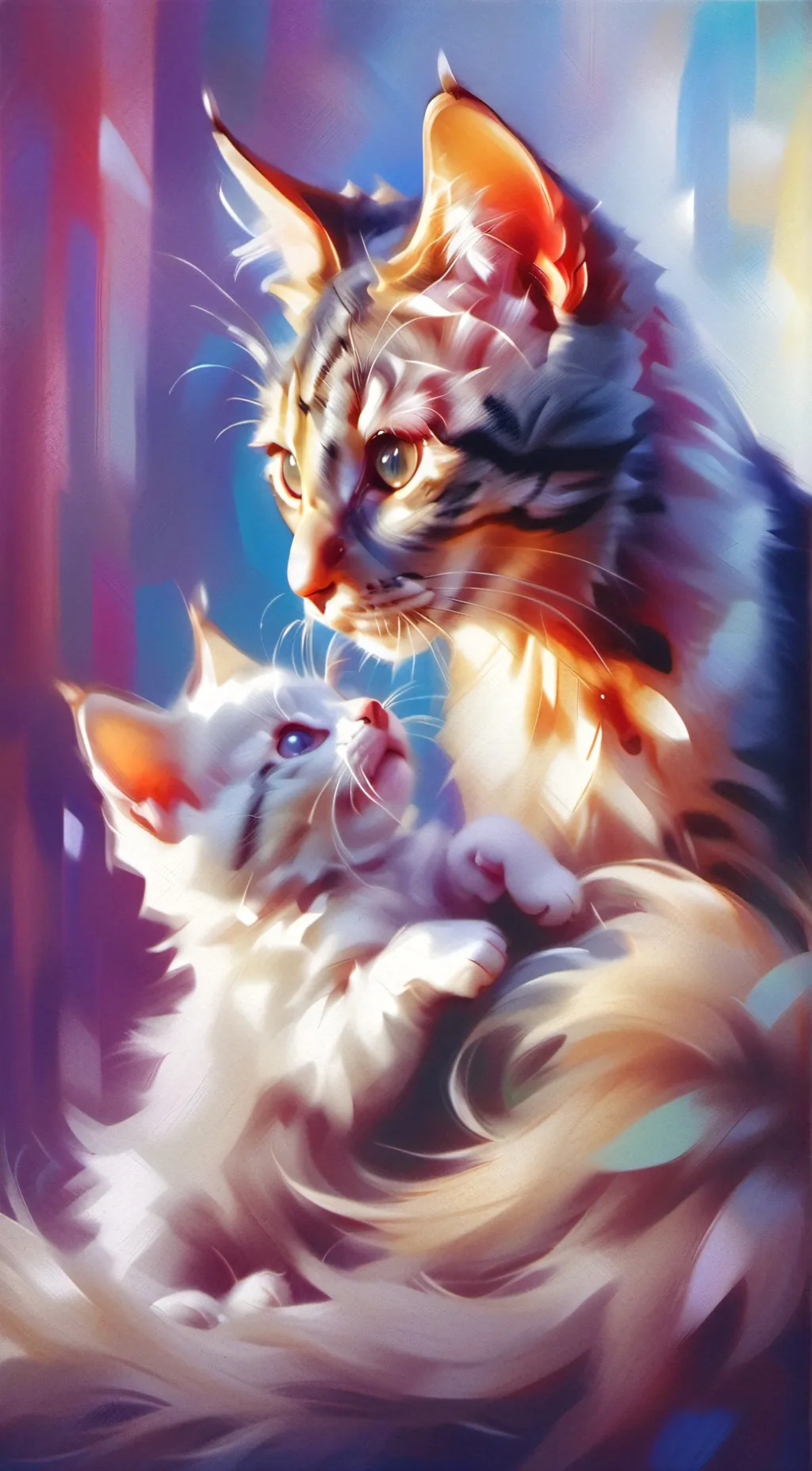 ai character: Mom and the kitten background
