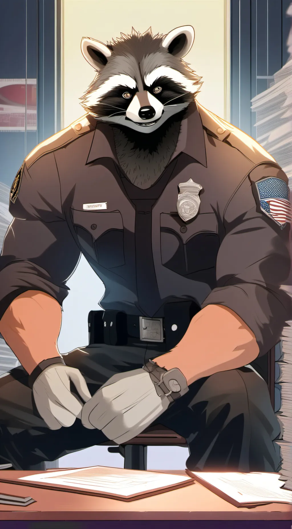 ai character: Raccoon Man(Chief) background