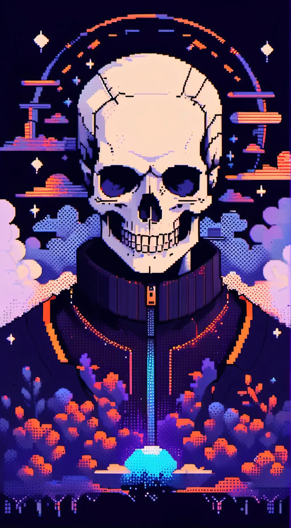 ai character: Undead Skull background