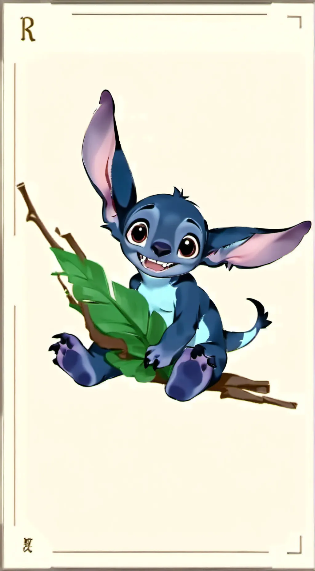 ai character: stitch  background