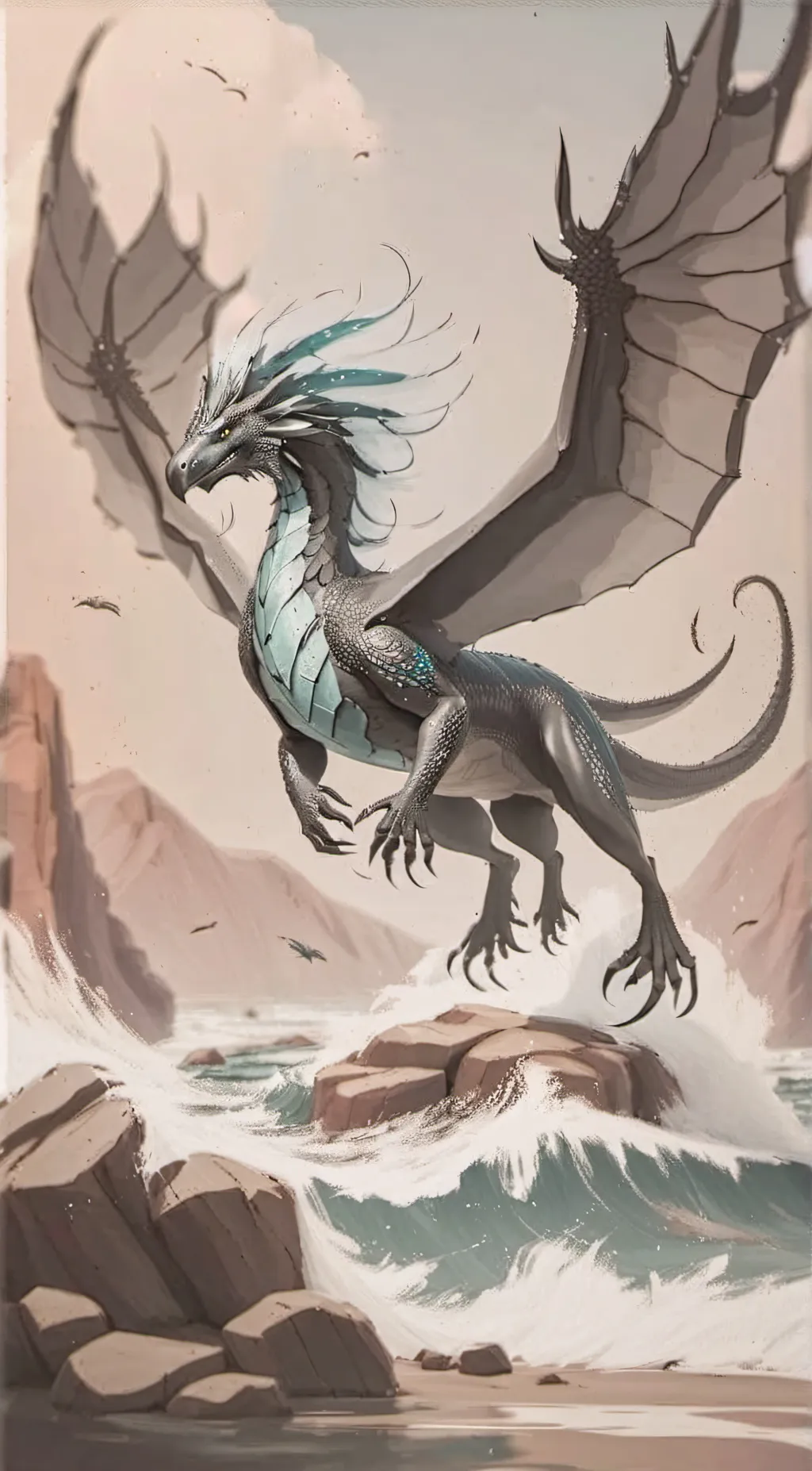 ai character: queen coral background