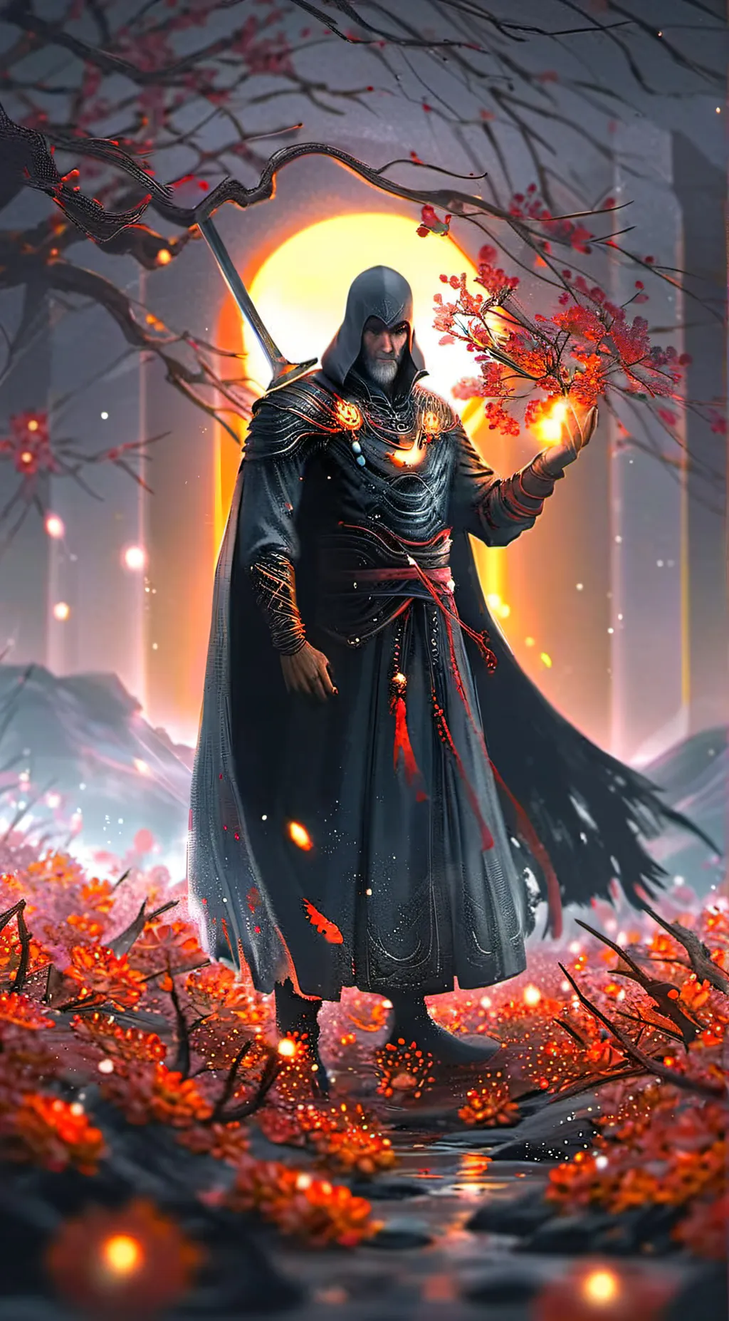 ai character: Guardian of hell  background