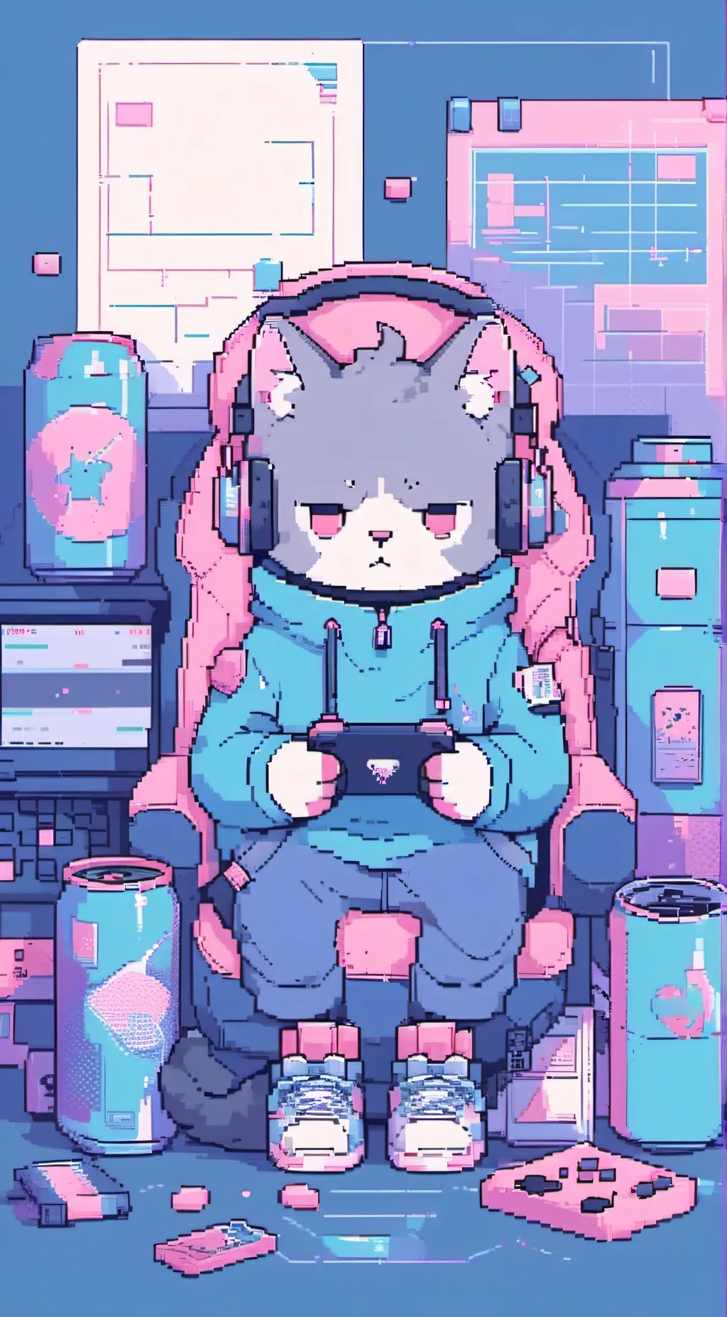 ai character: Pusheen ♥️🐈♥️ background