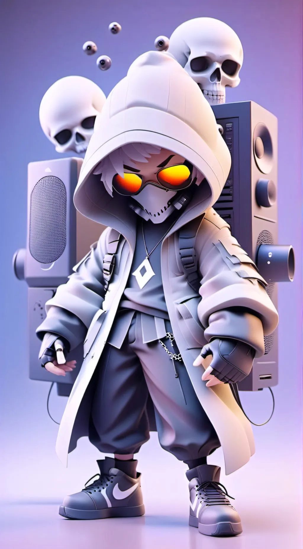 ai character: red x vaggie  background