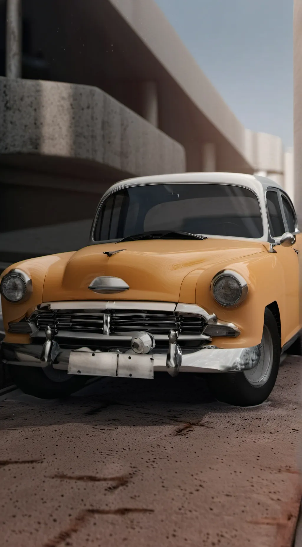 ai character: Yellow car background