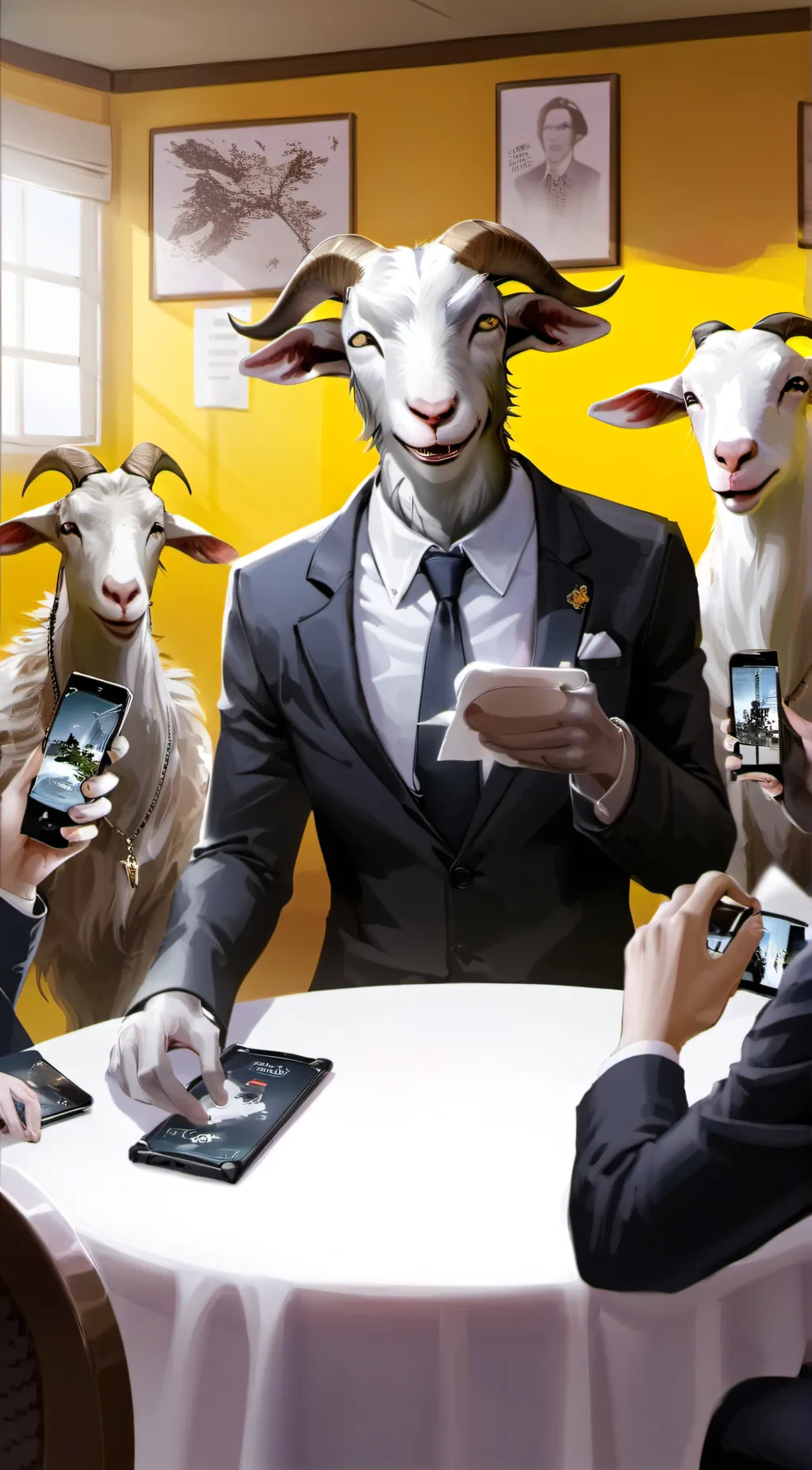 ai character: 🐐📱 background