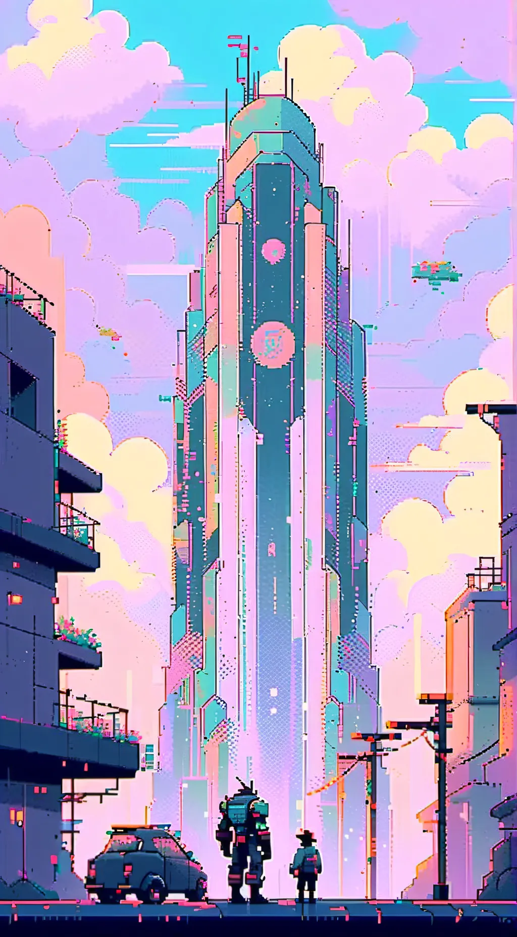 ai character: tower of info background