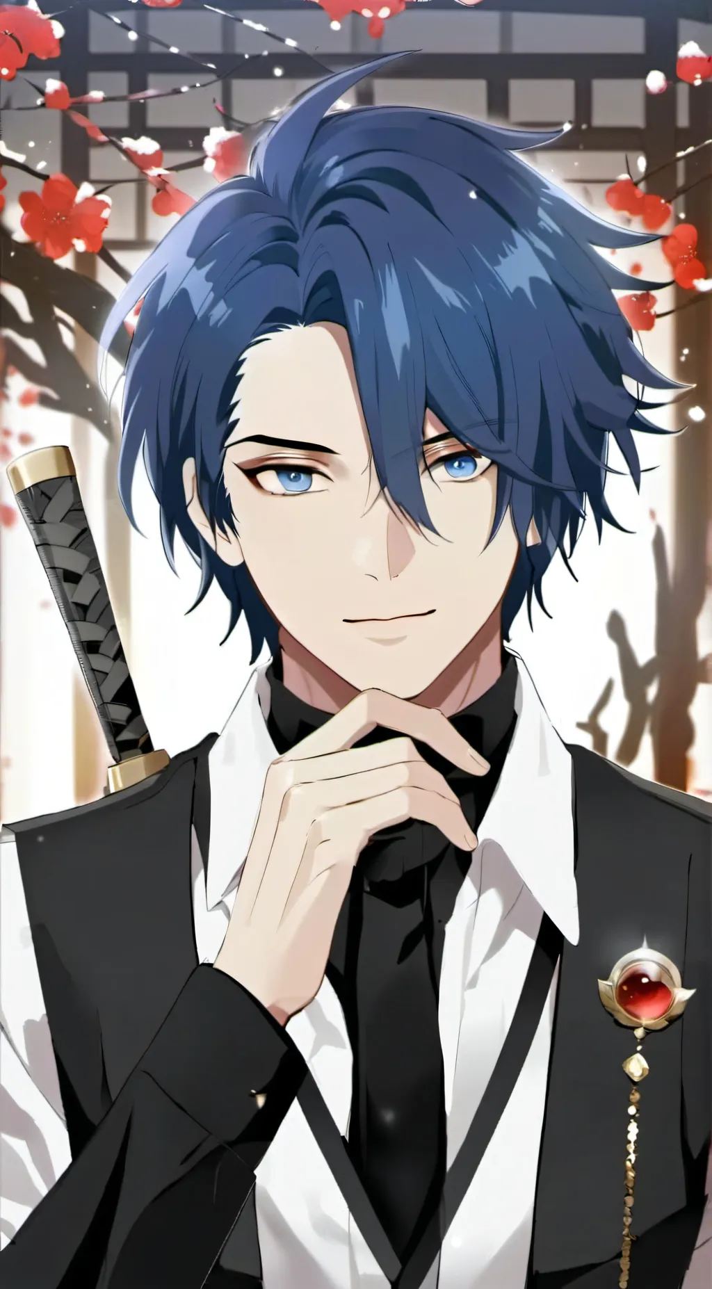 ai character: Sasuke 🌹 background