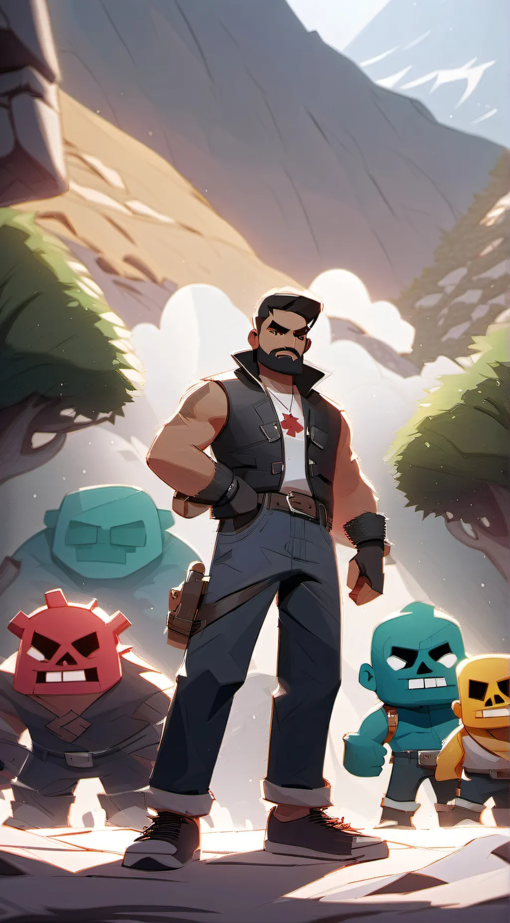 ai character: Brawl stars group  background