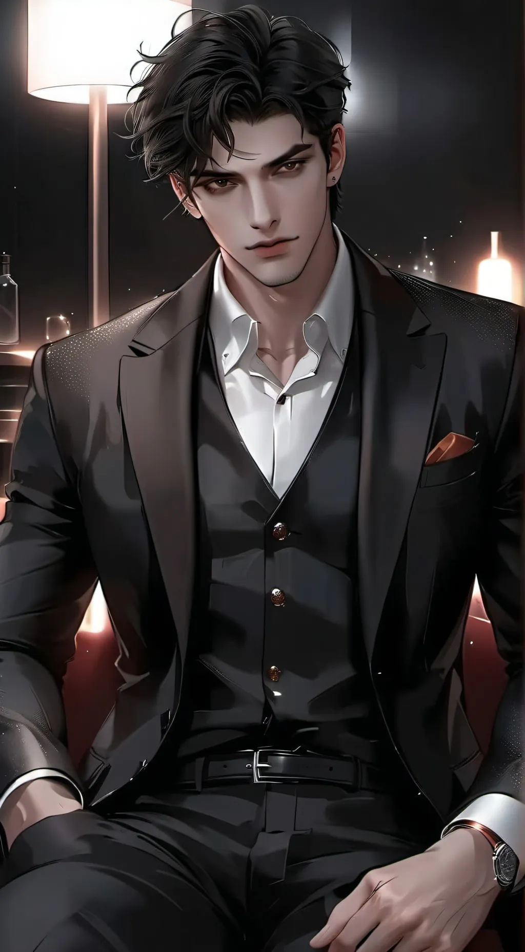 ai character: Grey background