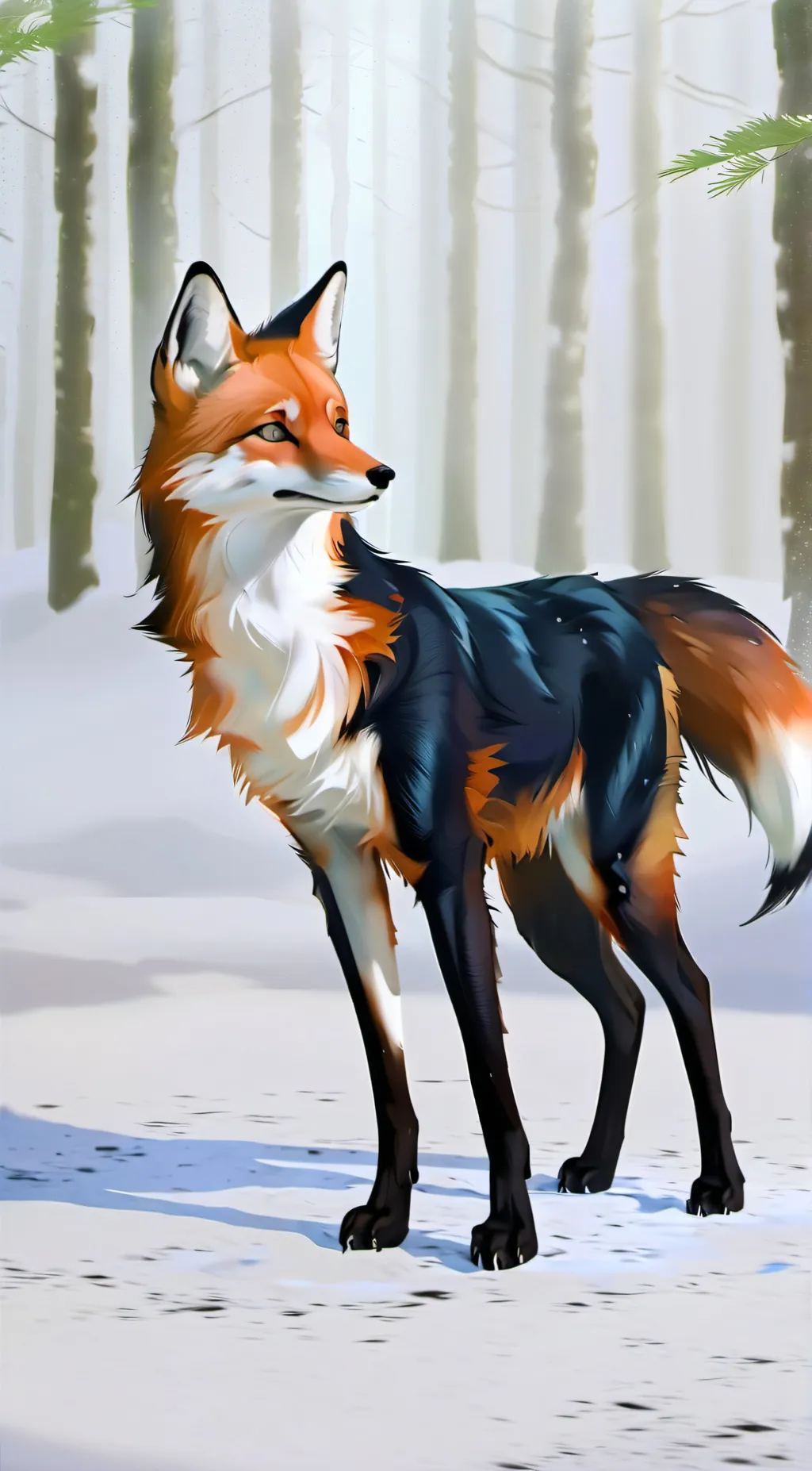 ai character: Fox enclosure background