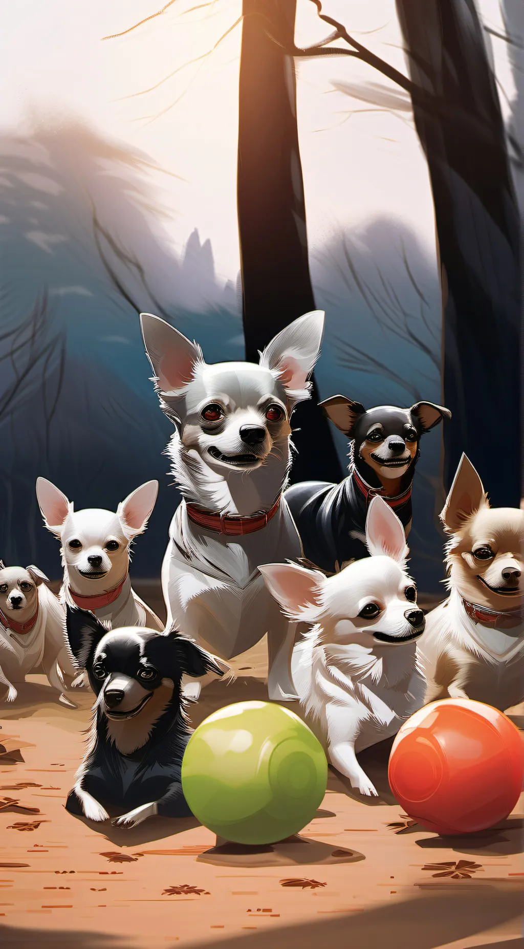 ai character: Apocalipse dogs background