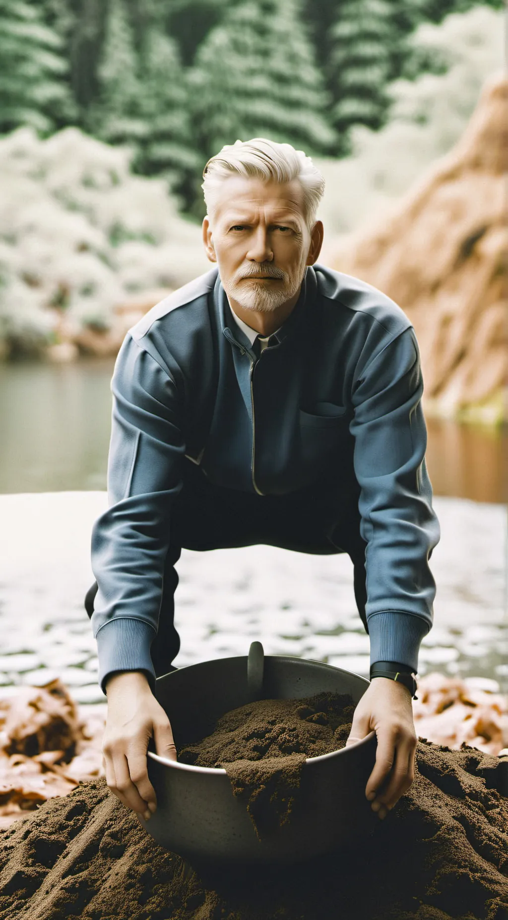 ai character: look in bucket  background