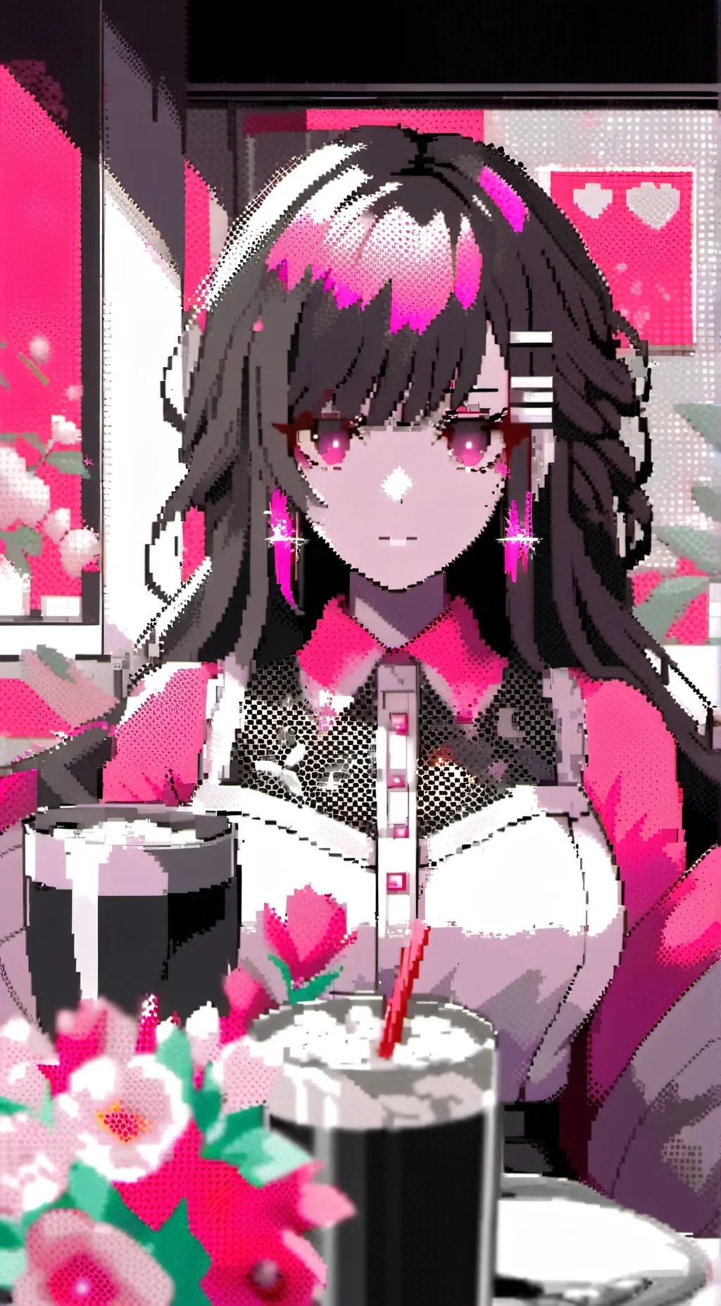 ai character: The pink girl background