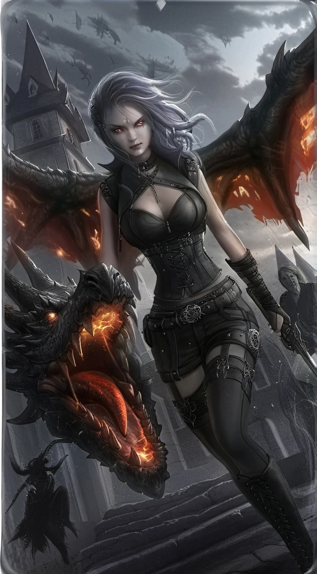 ai character: dragon girl background