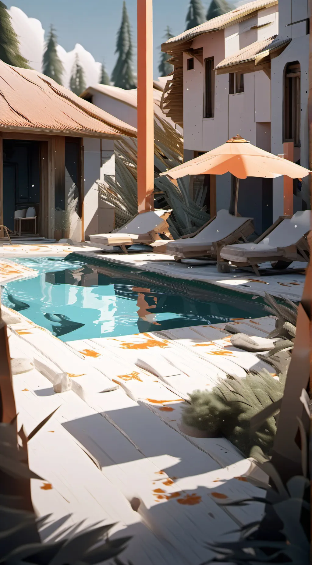 ai character: mha pool party  background