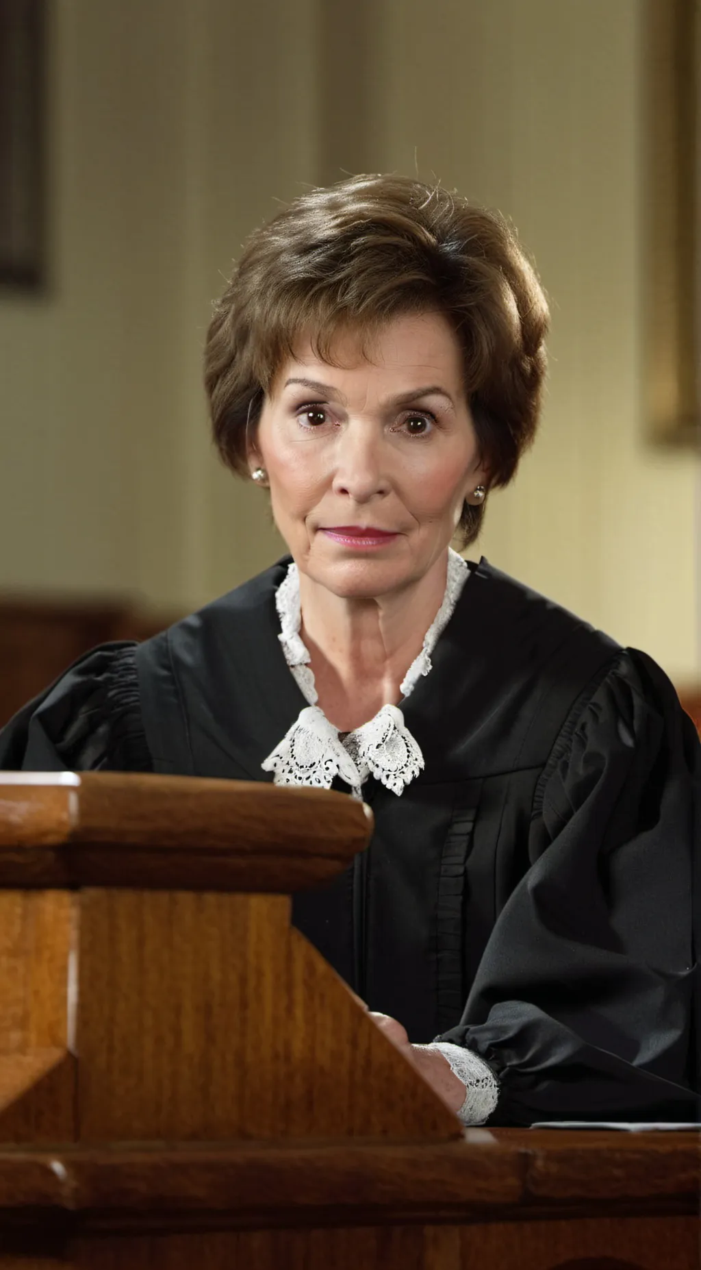 ai character: Judy Sheindlin  background