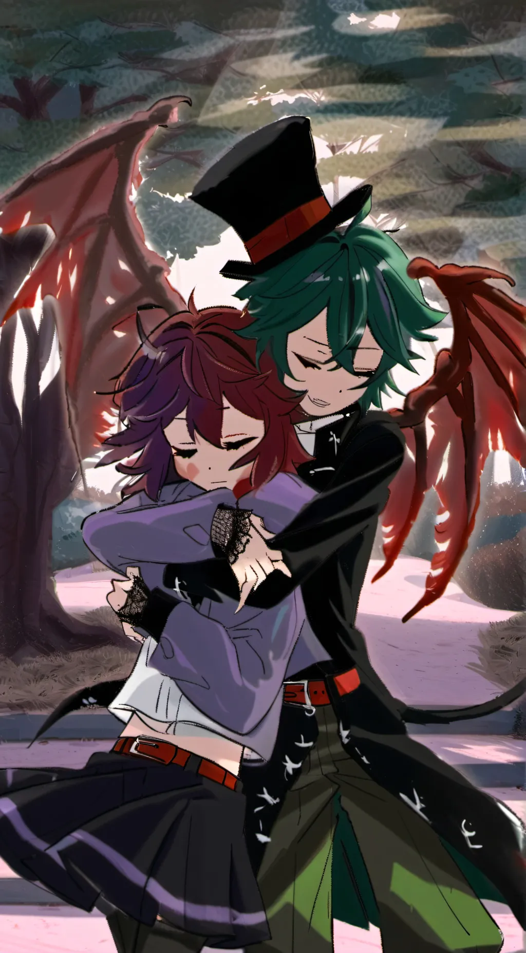 ai character: a human & a demon  background