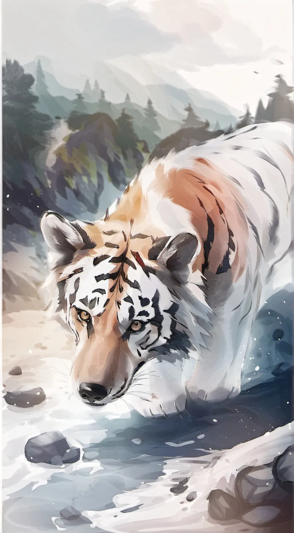 ai character: ttiger wolf background