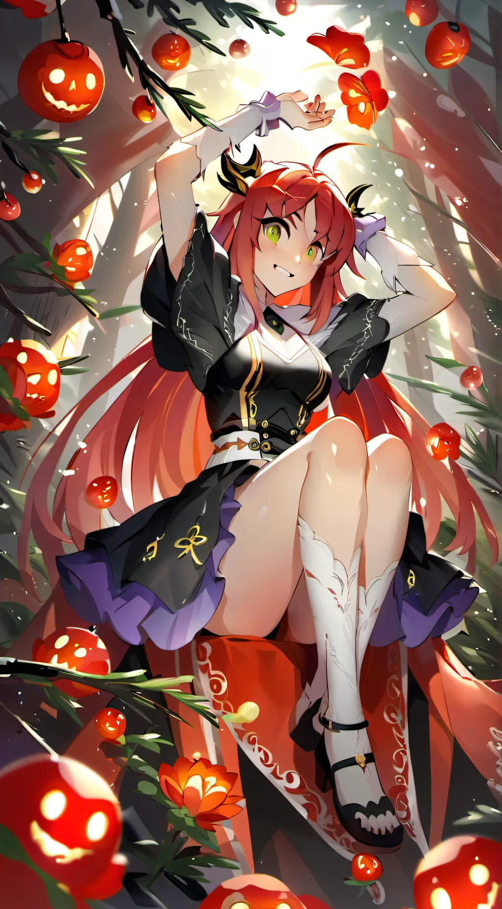 ai character: Starfire x red x background