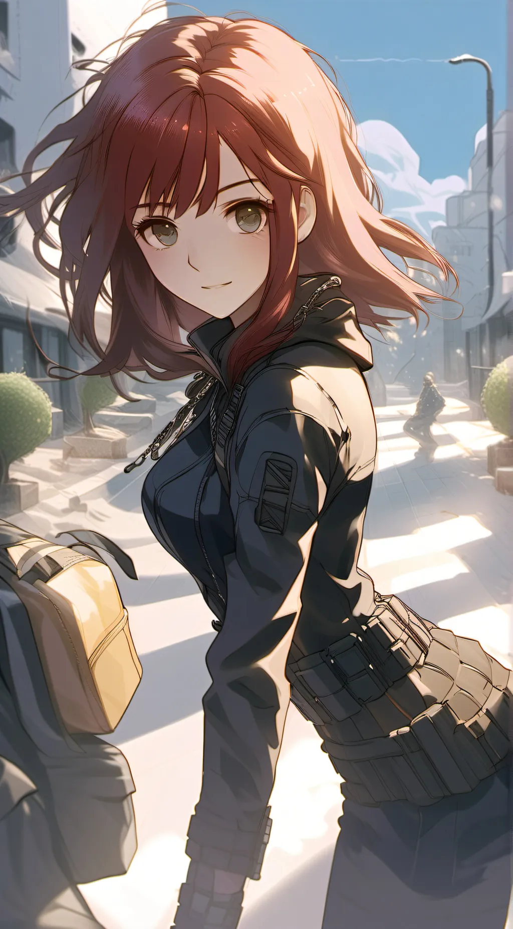 ai character: Black widow  background