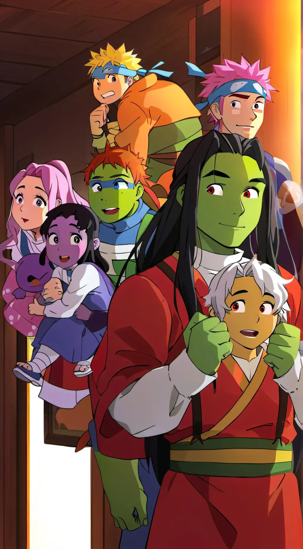 ai character: future ninja turtl background