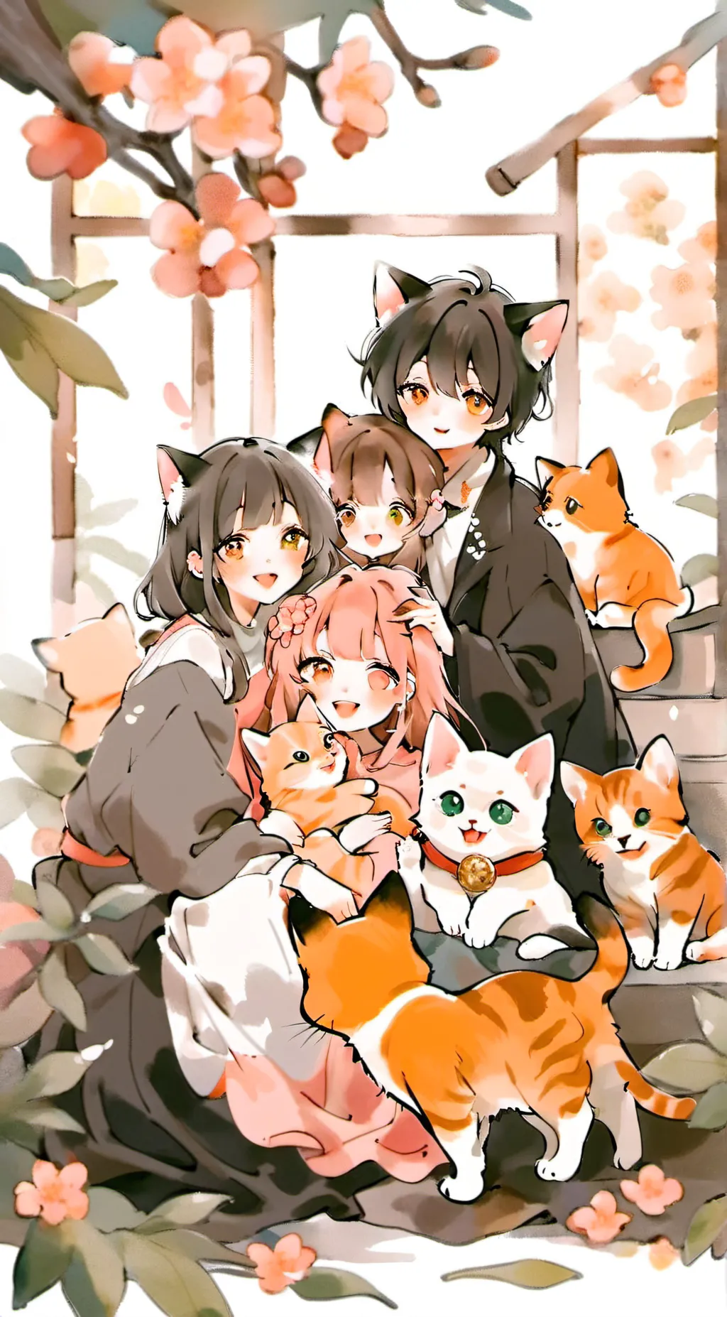 ai character: 12 cats background