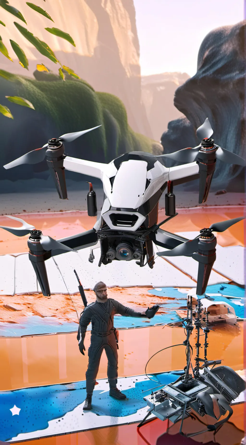 ai character: Dissemble drone N background